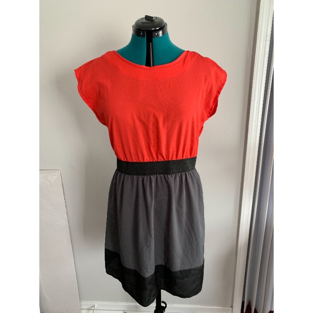 Peach and Grey Business Dress